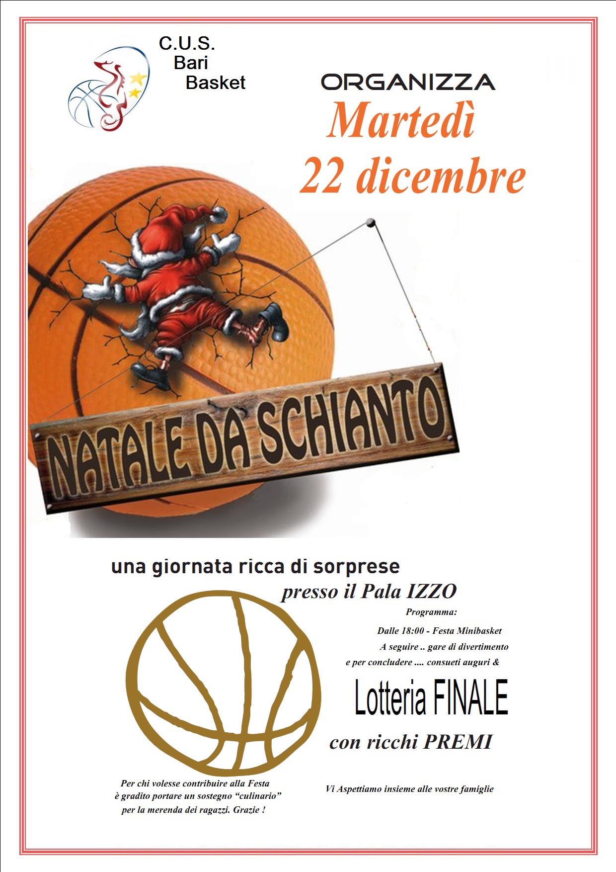 Immagini Natale Basket.Basket Natale Da Schianto Cus Bari